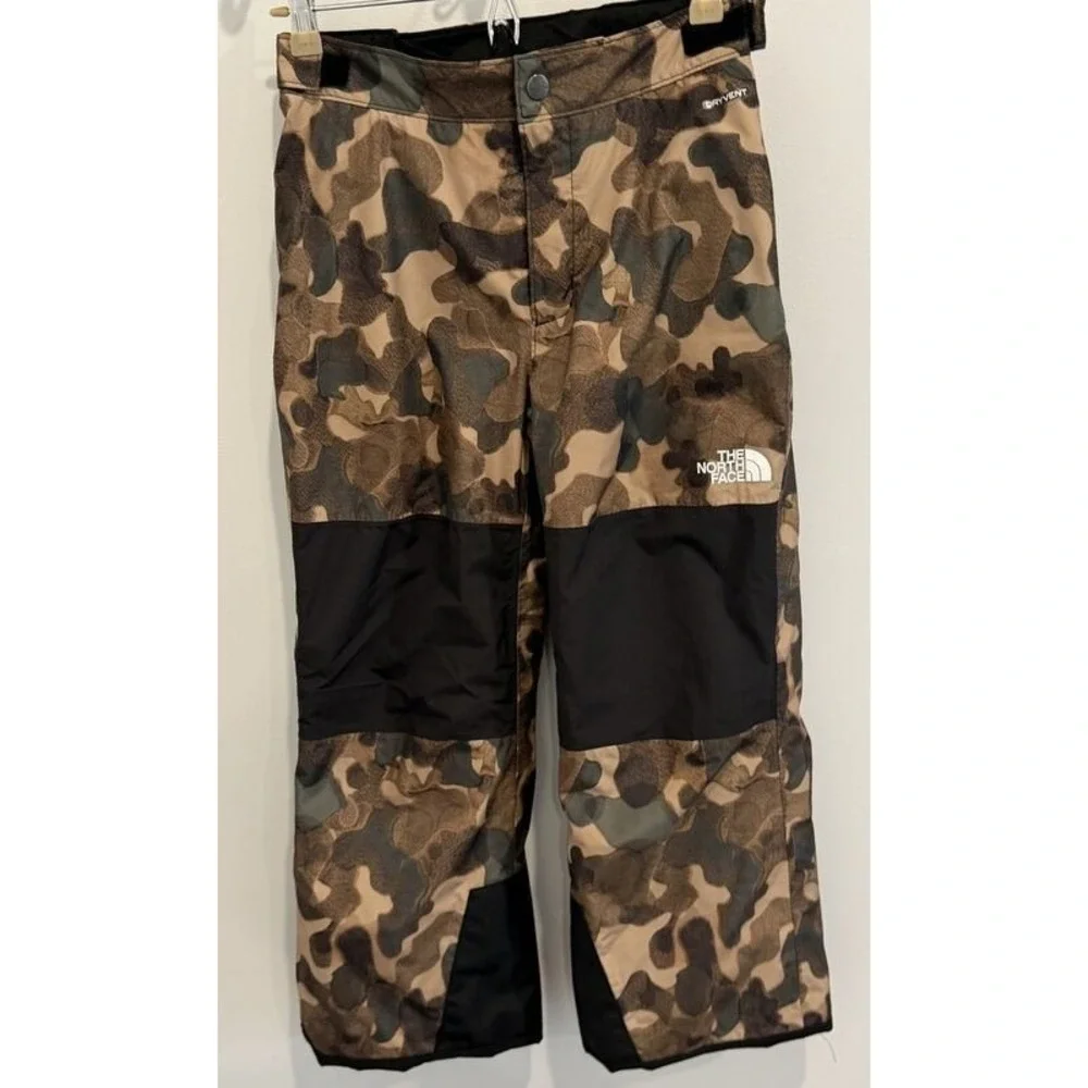 The North Face Dryvent Camo Ski Snow Pants EZ Grow Boys Size M 10
